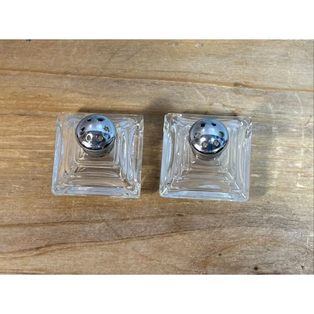 vintage pyramid-shaped salt and pepper shakers